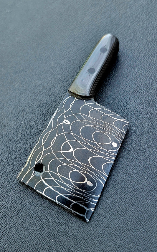 Custom Mini Cleaver HHH Damascus