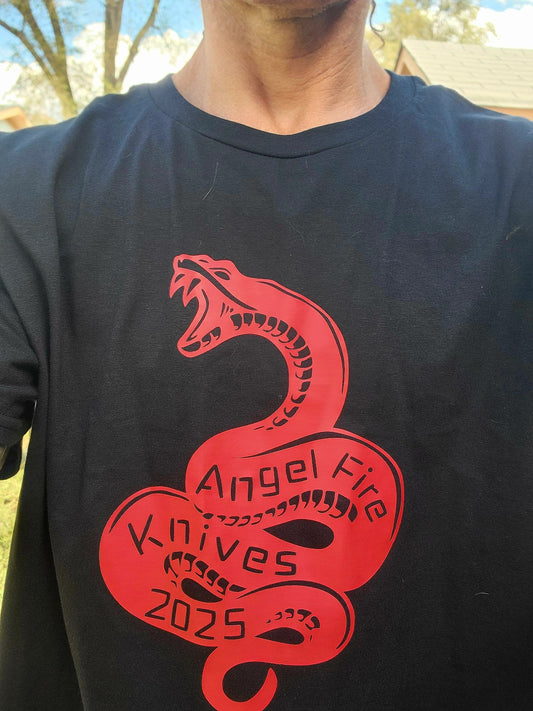 Angel Fire Knives 25th Anniversary year of the snake t-shirt